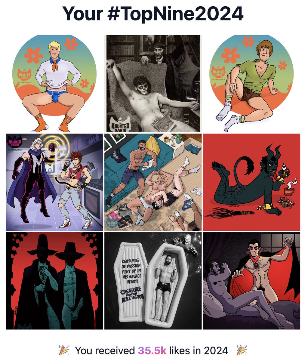 Oh look, it's already Instagram #Top9 season -- I guess the year really is coming to an end. Thanks for all the love and (as always) I hope I'm more prolific (and more talented) in the new year.
#HauntedDavidArt #horrorbeefcake #supportqueerart #themalebody #queerartist #artegay
