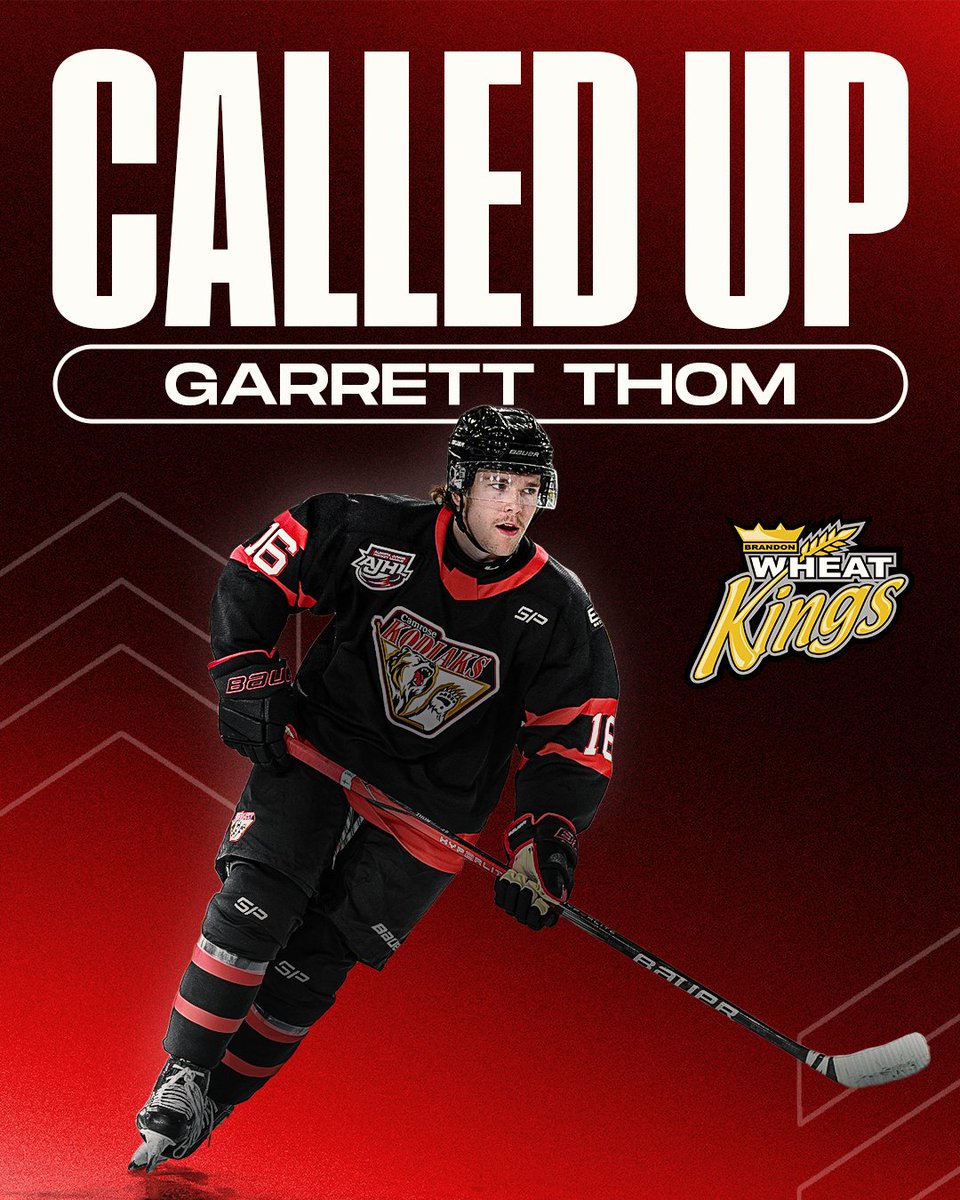 The Kodiaks are proud to announce that Garrett Thom has been called up to join the <a href="/bdnwheatkings/">Brandon Wheat Kings</a>!

Thom has been a consistent force for the Kodiaks this season, registering 23 points in 28 games. Thom is fresh off representing Team Canada West at the World Junior A Challenge.