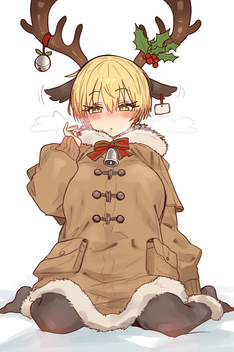 RoundTablePup's tweet photo. Christmas has been over for 2 days now. . . Can she take the outfit off? https://t.co/uV9eXcV6SN