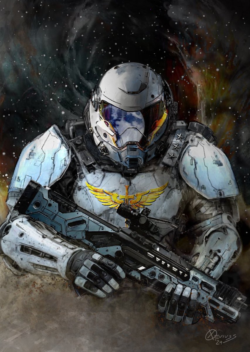 Here's the latest cover I just wrapped up painting for author <a href="/YuvalKordov/">Yuval Kordov</a> Hard scifi / horror has been a pretty cool change of pace   

This one definitely had me by "Elite Space marines, dispatched by the Vatican....'

 Dig it!

amazon.ca/dp/B0DR9G47DX?…