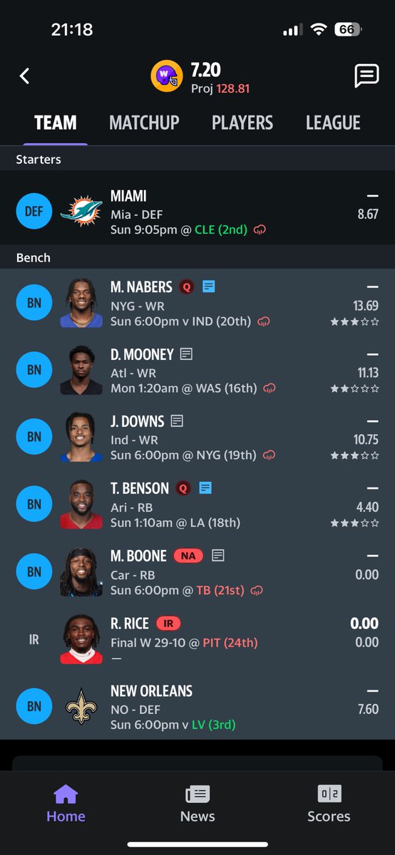 Not_SoRareUK's tweet photo. @DrJesseMorse full PPR league - who do I sit / start? 
 Feeling the 4x RB set up, but unsure if Nabers or Mooney might offer more value 🤷 https://t.co/72P78ud8p7