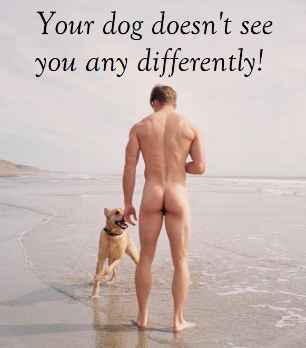 livelifenaked5's tweet photo. I knew dogs were smarter than humans. Lol. Seriously though, we are our most natural when we are nude. #livelifenaked #nudebeach #nudism #naturism https://t.co/l5dY79wgdJ