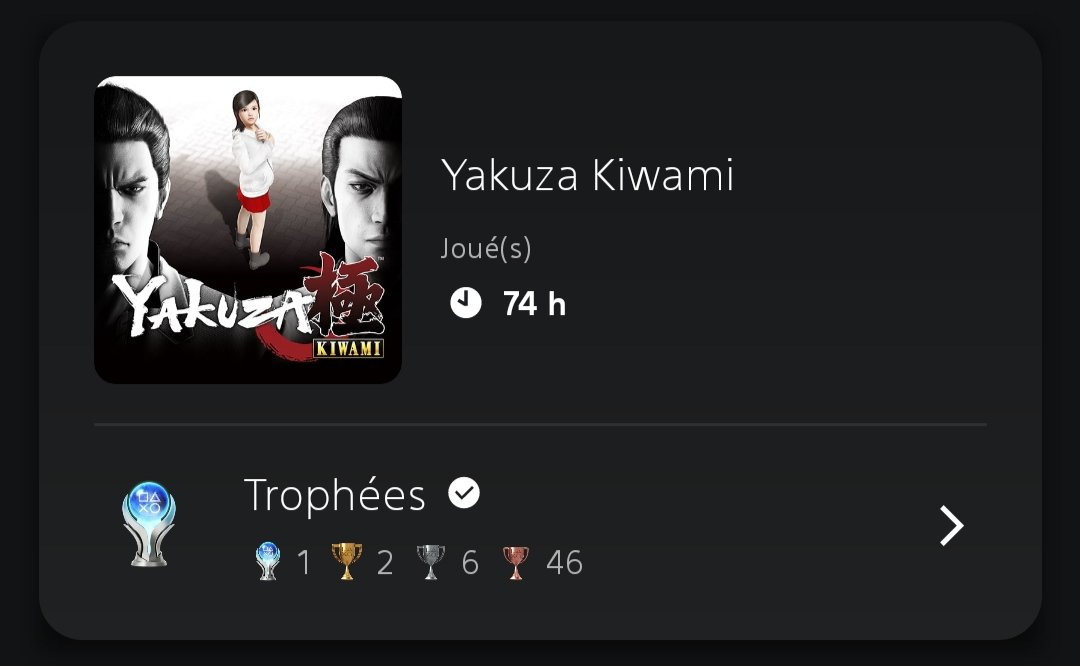 Yakuza kiwami est officiellement platiné