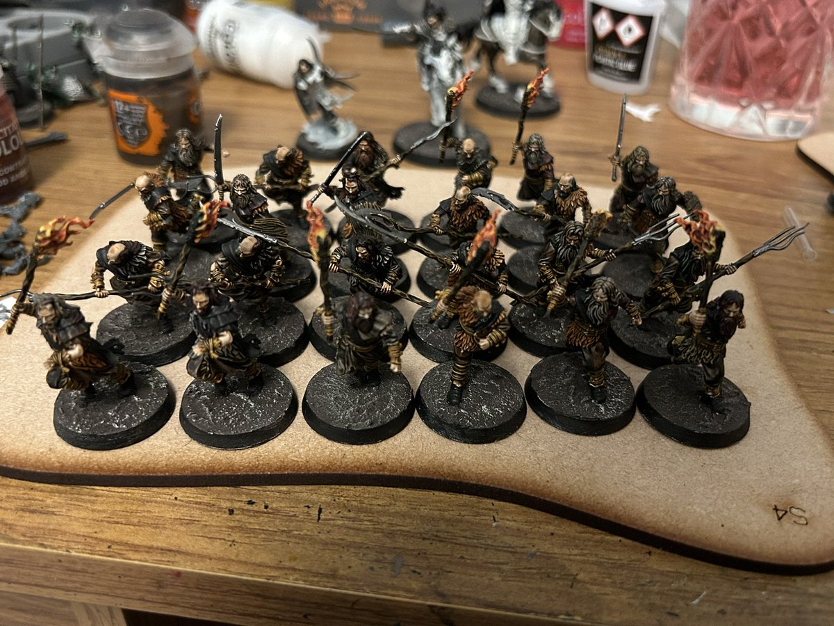First 24 hill tribesmen completed! Plan is to get a full 48 complete before New Years. #mesbg new edition hype. #dunland #waroftherohirrim