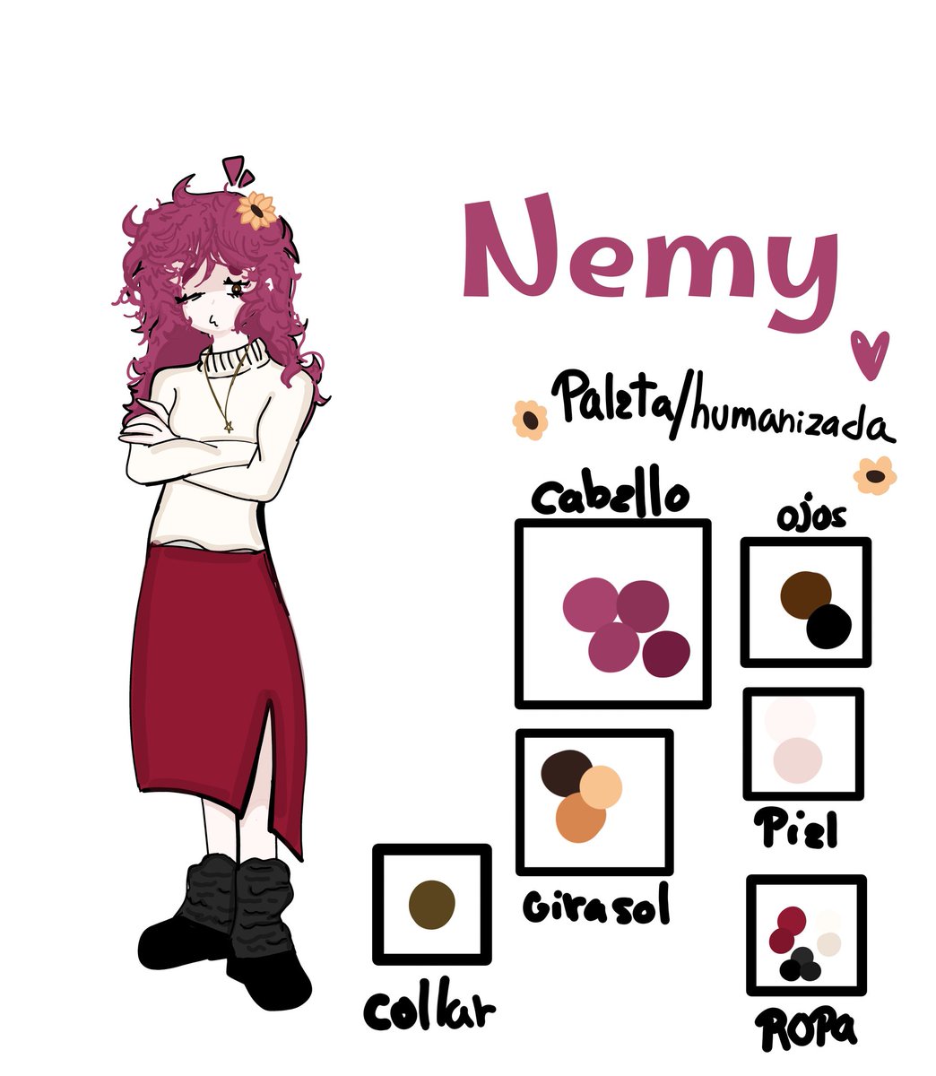 nemy645's tweet photo. Paleta de colores de mi personaje tanto humanizado como en palito 🌻 #nemy #dibujo #drawing #oc #palitos #palitosfanart https://t.co/CtkLkj2fcs
