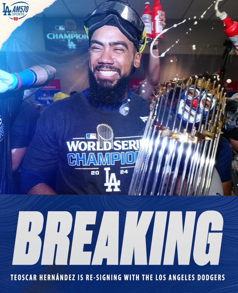 AM 570 LA Sports (@am570lasports) on Twitter photo BREAKING: Teoscar Hernández has agreed to a 3-year $66 million contract with the Dodgers.
(Via <a href="/ChrisCotillo/">Chris Cotillo</a> <a href="/YancenPujols/">Yancen Pujols</a> <a href="/Moisesdeportes1/">Moises Fabian</a>) BREAKING: Teoscar Hernández has agreed to a 3-year $66 million contract with the Dodgers.
(Via <a href="/ChrisCotillo/">Chris Cotillo</a> <a href="/YancenPujols/">Yancen Pujols</a> <a href="/Moisesdeportes1/">Moises Fabian</a>)