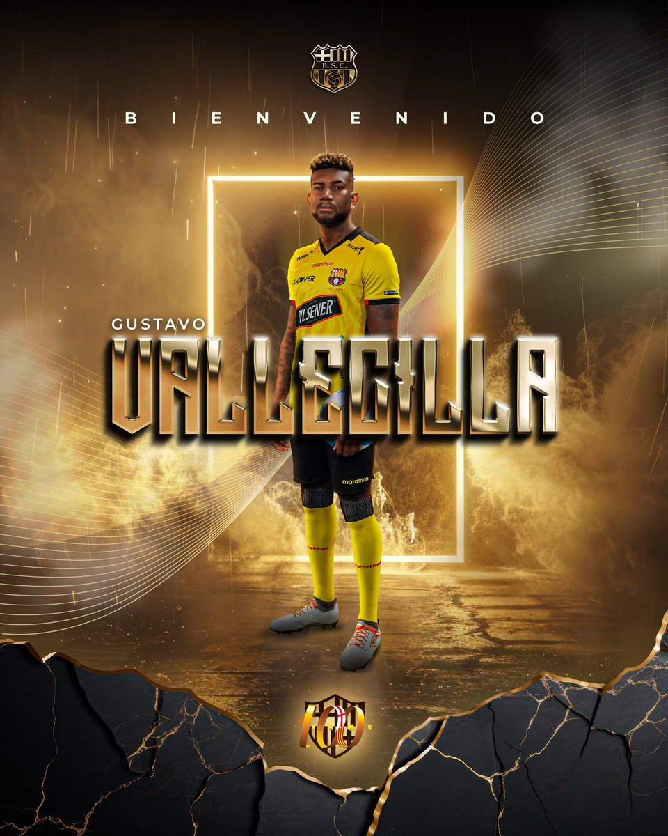 BarcelonaSC's tweet photo. ✍️ 𝐅𝐎𝐑𝐓𝐀𝐋𝐄𝐙𝐀 𝐀𝐌𝐀𝐑𝐈𝐋𝐋𝐀 𝐄𝐍 𝐄𝐋 𝐂𝐄𝐍𝐓𝐄𝐍𝐀𝐑𝐈𝐎 🛡️

Gustavo Vallecilla, defensa central de 25 años, regresa en el #CentenarioBSC.

#BarcelonaSomosTodos https://t.co/Zj6KEmAvqs