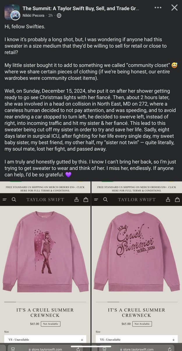 🚨🚨🚨 this is the most devastating thing I've ever read. Please tag <a href="/taylornation13/">Taylor Nation</a> and <a href="/taylorswift13/">Taylor Swift</a> and/or please let me know if you have this sweatshirt and are willing to sell it 💔💔💔 #taylorswift #TSTheErasTour #swiftie