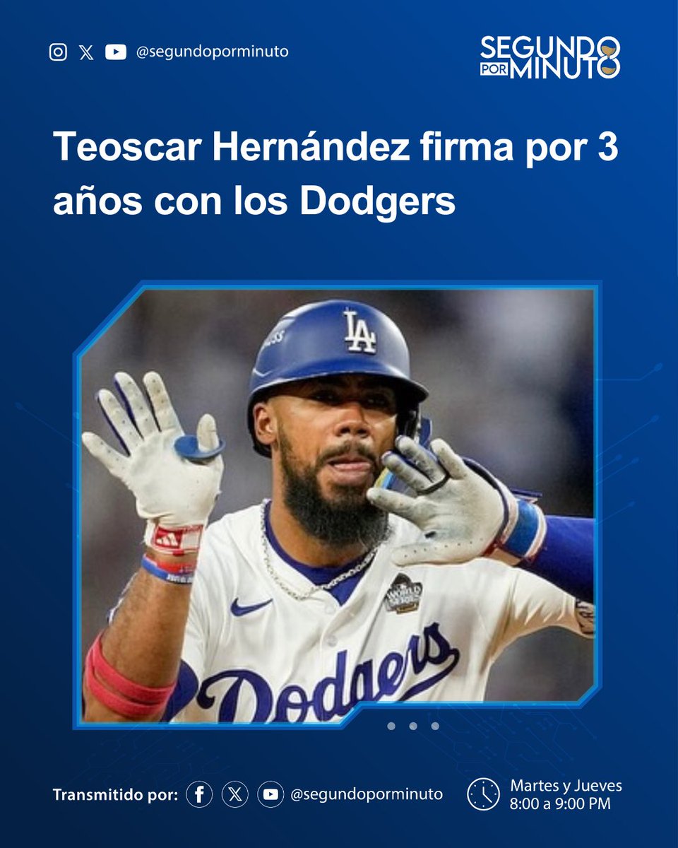 MLB ⚾️| El dominicano Teoscar Hernández (<a href="/elchino242/">Los Angeles Lakers tickets sales</a>), llegó a un acuerdo con Los Ángeles Dodgers (<a href="/Dodgers/">Los Angeles Dodgers</a>) por 3 años y 66 millones de dólares.

¿Qué opinas? 

#SegundoPorMinuto 
#TeoscarHernández
#Dodgers 
#MLB