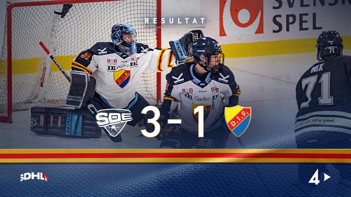 DIFHockeyse's tweet photo. #SDEDIF | 𝗥𝗘𝗦𝗨𝗟𝗧𝗔𝗧
DIF förlorar på bortais med Tereza Plosová som ensam målskytt. Spelhelgen går vidare imorgon, med nedsläpp 14:00 hemma på Hovet.
📝 Läs matchrapport på https://t.co/81KFruaCez.
#DIFHockey | #AlltidOavsett https://t.co/8aOdGfv8TG