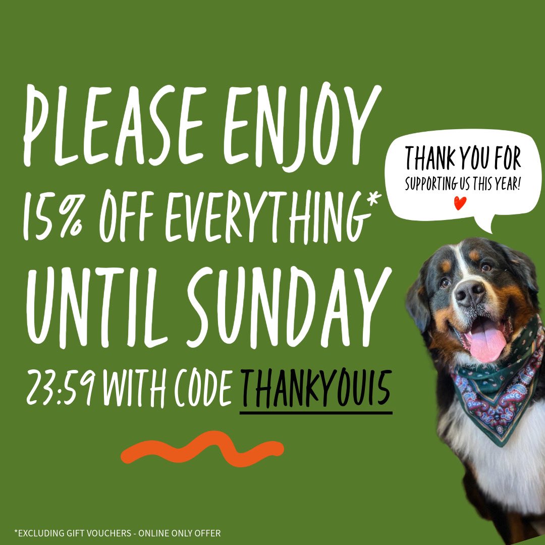 Thanks for all your continued support this year, for a presale discount, use the code thankyou15 for 15% off all the website. 
.
.
.
Thank you for your support
.
.
.
#shoplocal #regentsalisbury #familybusiness #regent #salisbury #discountcodes #salisburycathedral #christmas