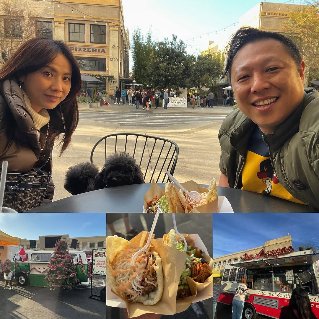 HaoLi81's tweet photo. What do people do in LA during Xmas in 2024? They hang out in #rowdtla and eat #arepa. With @FrancesChen19 and the whole #toypoodlegang @toypoodlemuse. https://t.co/zLkKi9x2Ib
