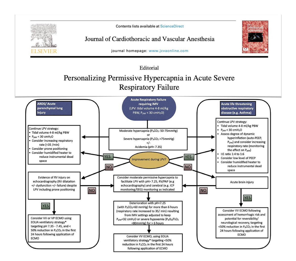 Hipercapnia Permisiva en #ARDS 🫁

Recuerden que no se debe sacrificar la protección pulmonar (Vt, Driving P y Poder Mecánico) para normalizar o bajar la pCO2…

bit.ly/49TxOY8