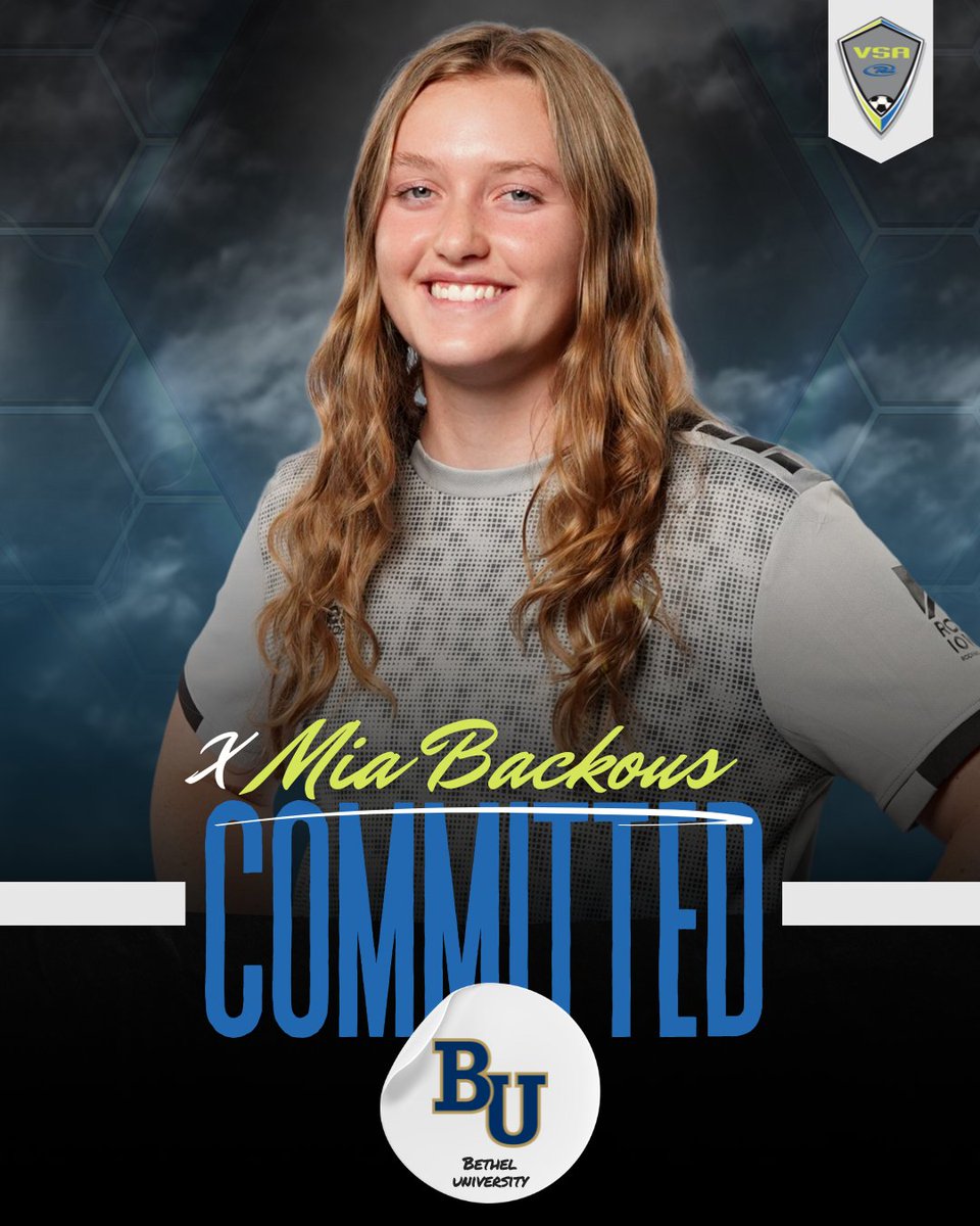 𝗖𝗢𝗠𝗠𝗜𝗧𝗧𝗘𝗗!
Congratulations to <a href="/BackousMia/">Mia Backous</a>, a 2025 graduate from our 2006/07 <a href="/GAcademyLeague/">Girls Academy</a> team, on committing to Bethel University! We're excited to see all that Mia accomplishes &amp; we can't wait to cheer her on at the collegiate level in the future!  👏 #VSARush
