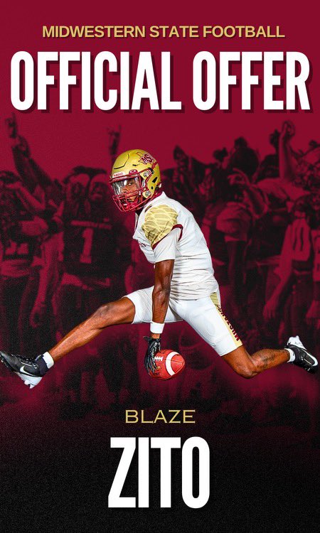 Blessed to have received an offer from Midwestern State University!