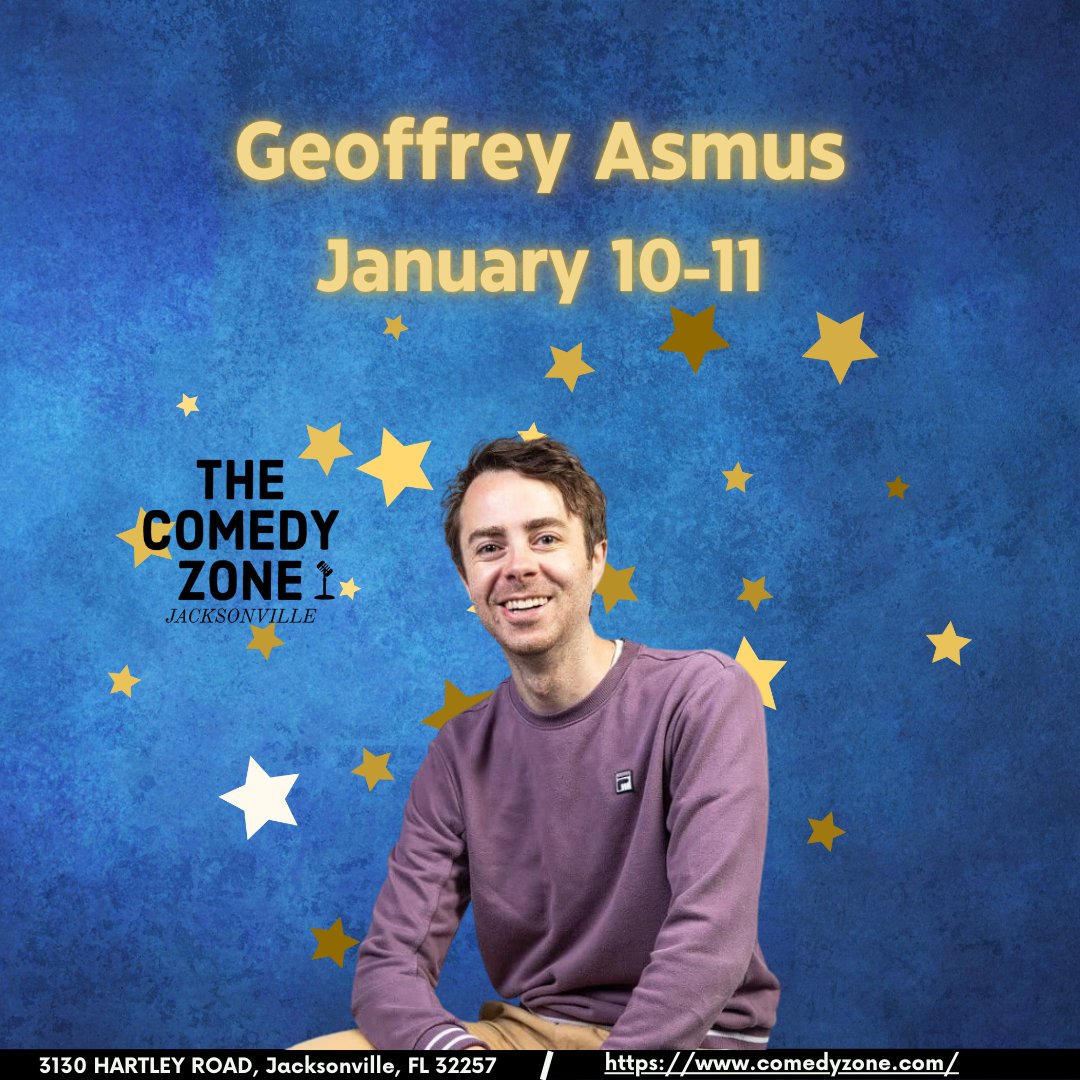 Comedian @GeoffreyAsmus is heading to the Comedy Zone from January 10 through January 11. It's going to be a great event. Buy your tickets now!!!

You can purchase tickets here:
comedyzone.com/events/97028