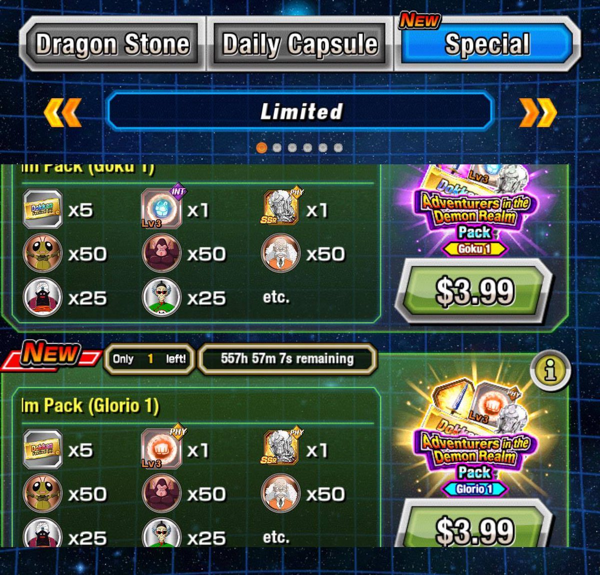 InfinitStones's tweet image. Global Dokkan Stone/Ticket packs now LIVE

(DM for more information or Form to purchase) 

stones sale:

2x $8
2x $17
5x $33
= $152

tickets:

1x $4
1x $12
2x $33
= $59

pair of tickets = $117

stones sales + pair of tickets = $268