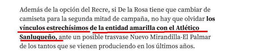 Leído en el <a href="/diariocadiz/">Diario de Cádiz</a>. Imagino que algún día sabremos que vínculos son los que ahora se llaman vínculos estrechísimos entre el <a href="/Cadiz_CF/">Cádiz Club de Fútbol</a> y el <a href="/atcosanluqueno/">Atlético Sanluqueño</a>.