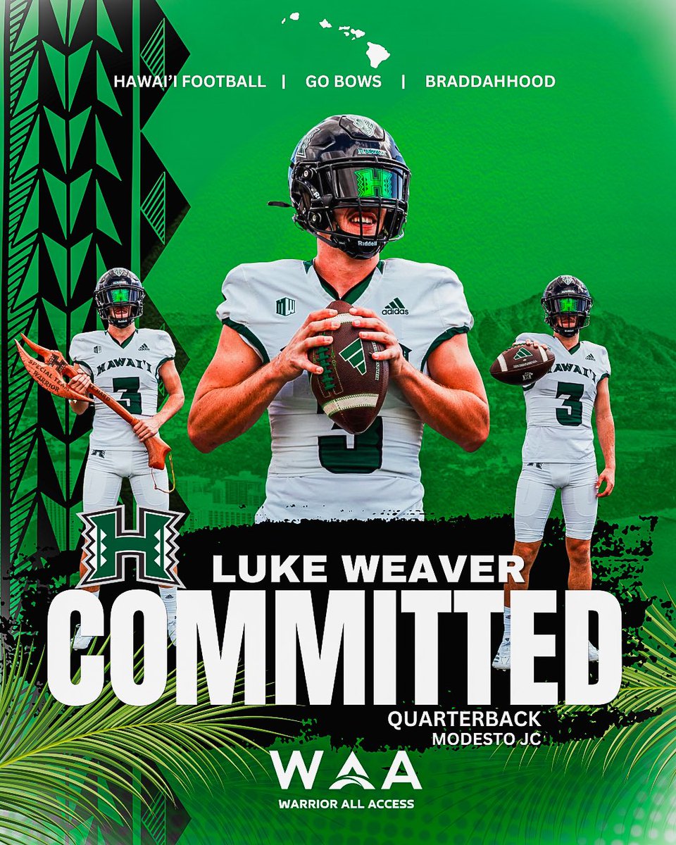 JuCo All American QB Luke Weaver @l_weave3 has committed to #HawaiiFB! #GoBows