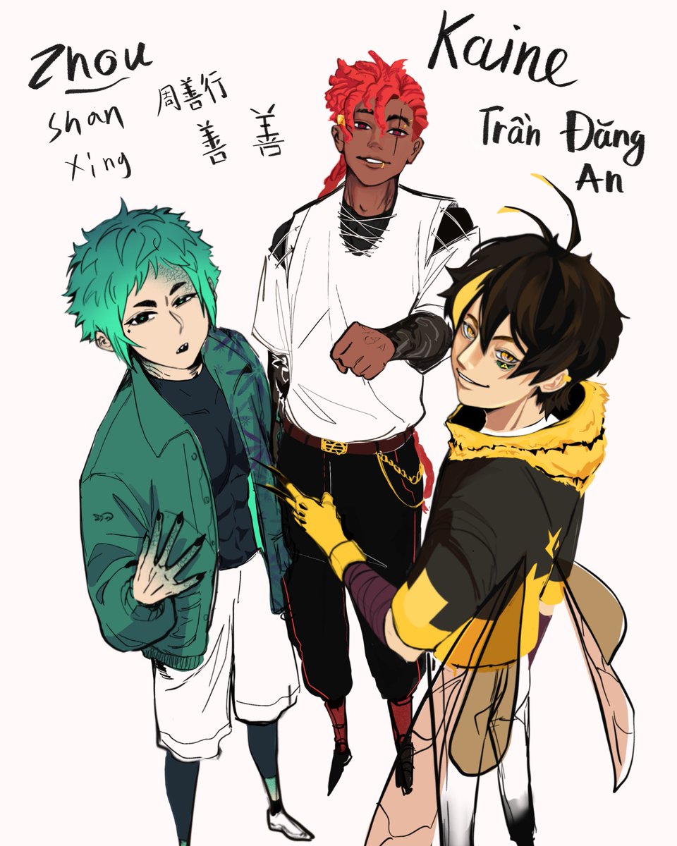 JaSquareSpider's tweet image. My Trio OCs &amp;lt;3 they are all all college students living together