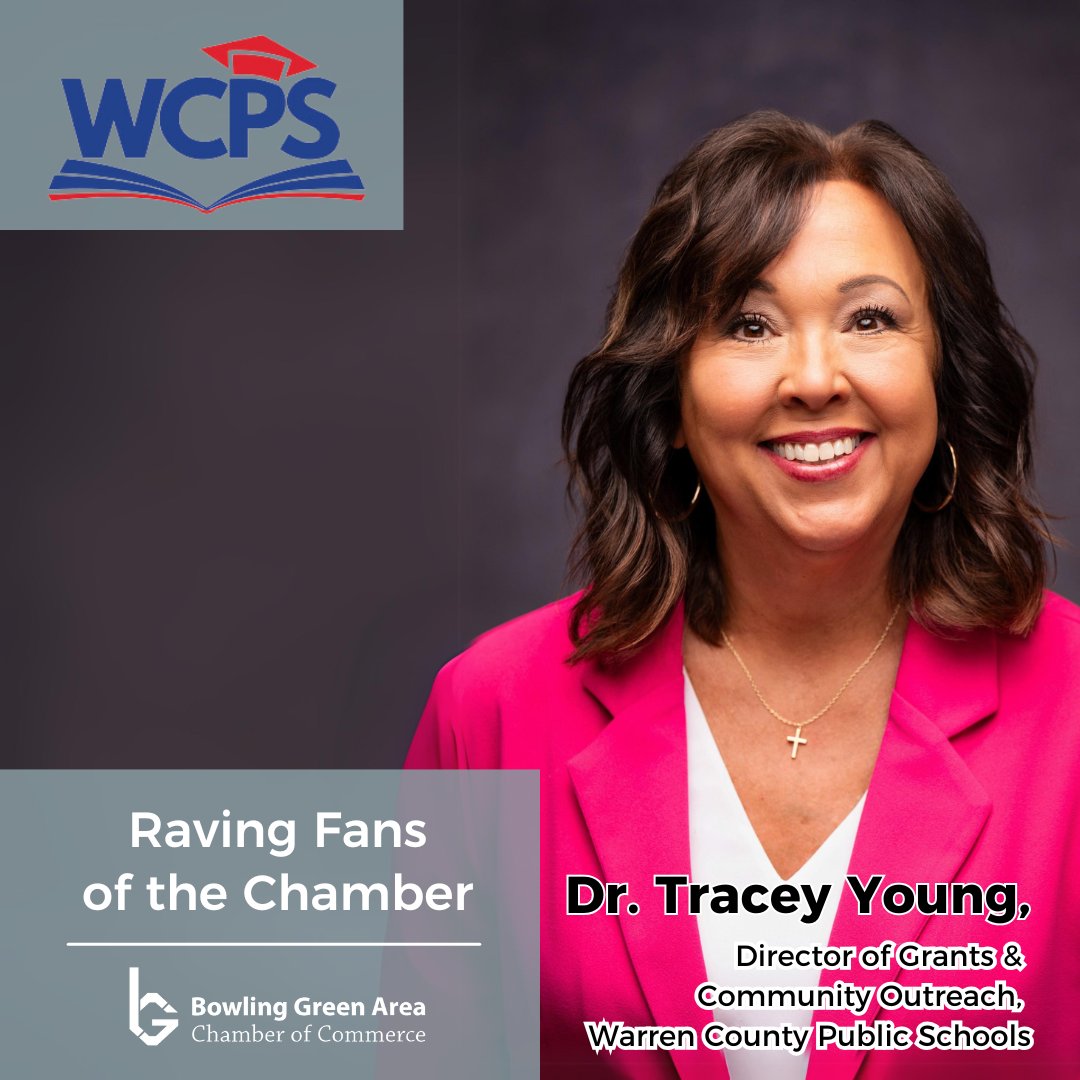 BGChamber's tweet photo. We are proud to highlight Dr. Tracey Young, Director of Grants &amp; Community Outreach at Warren County Public Schools! 🎓✨ Her dedication to securing valuable resources and building strong community partnerships is helping to shape a brighter future for students and families. https://t.co/bFSq3GSesr