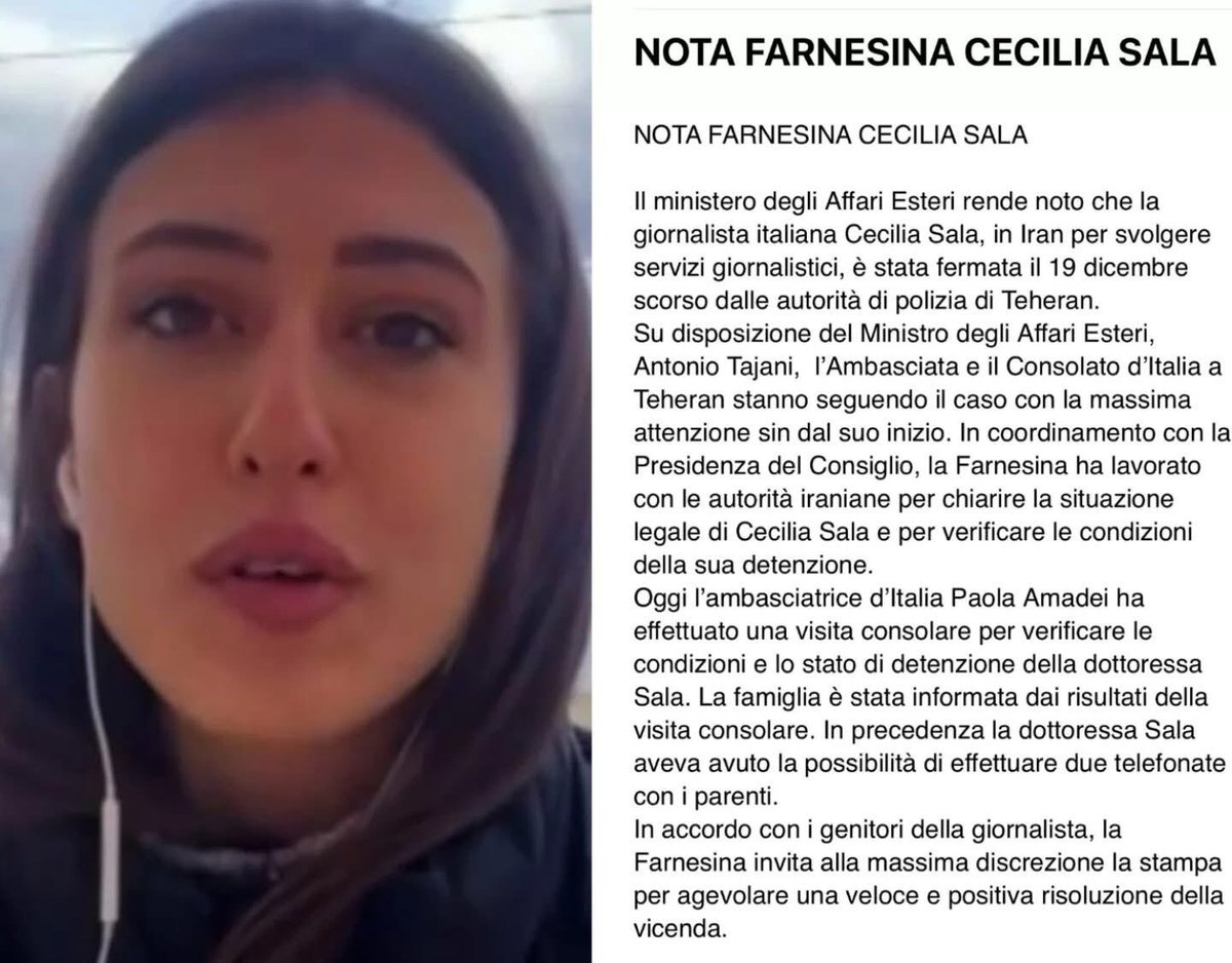 anna_nan18's tweet photo. #cecilialibera
Cecilia Sala prigioniera del regime sanguinario degli ayatollah iraniani deve essere liberata subito!
#IranPrisons https://t.co/gzUSnJjWcv