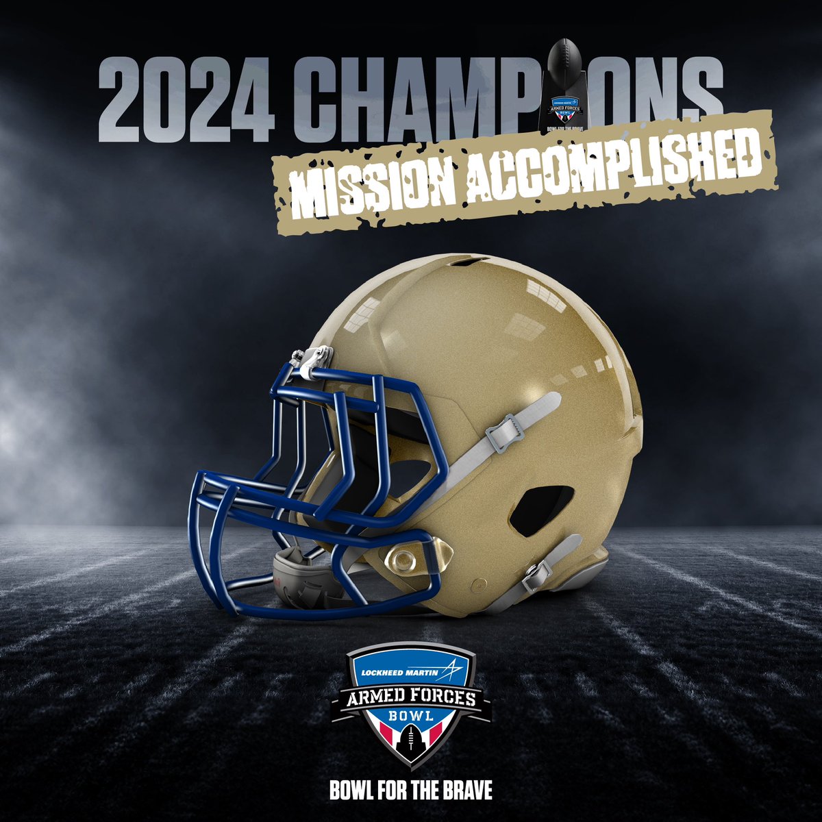 ArmedForcesBowl's tweet photo. The Navy Midshipmen are your 2024 Lockheed Martin Armed Forces Bowl Champions! Final score - 21 - 20 https://t.co/Hov8Ep4xow