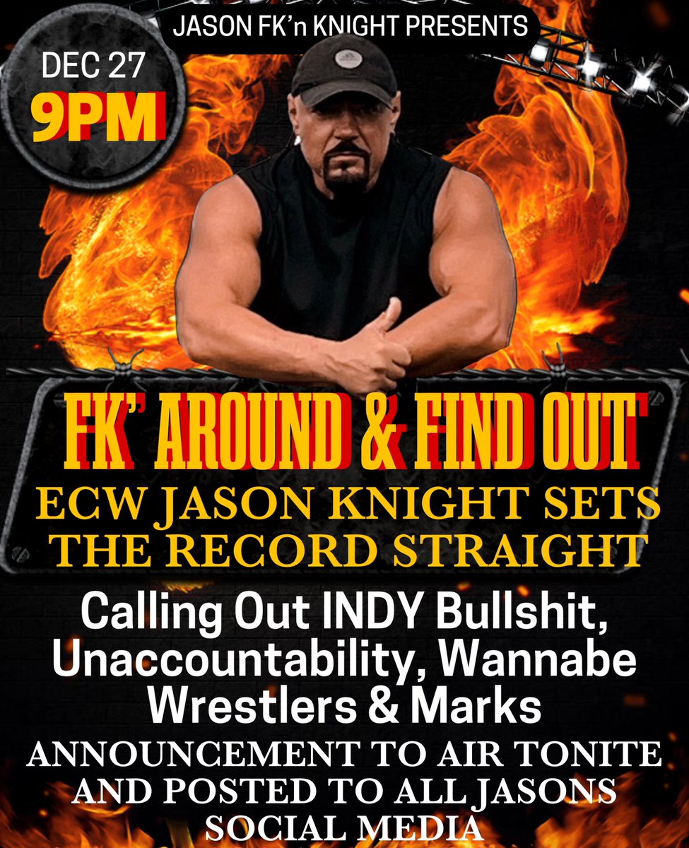 JasonKnightECW's tweet photo. Share the shit out of this, love me or hate me I’m blasting the truth and nothing but the truth and those who don’t like it can kiss my ass
#ecw #jasonknight #ecwjason #thesexiestmanonearth #hadenough #fkaroundandfindout #dontpokethebear https://t.co/UJ9gFvL6sh