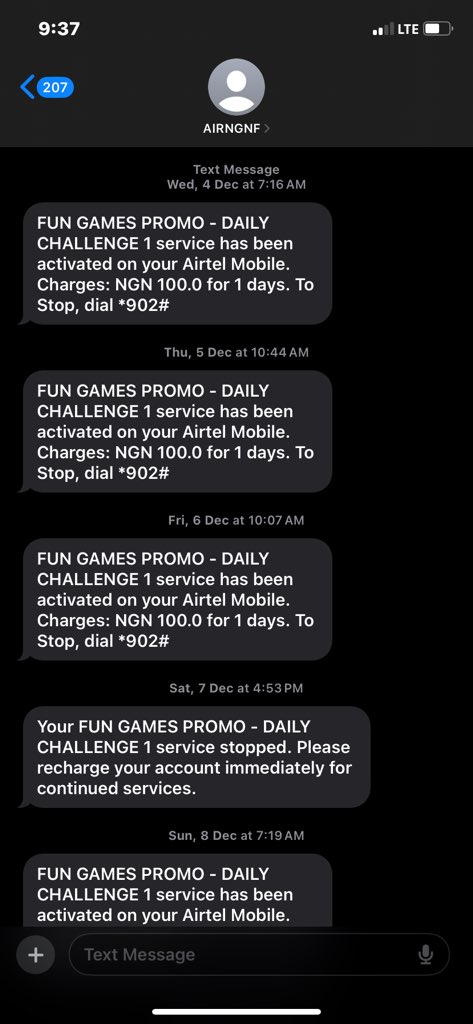 Roziski4's tweet photo. @AirtelNigeria U guys has been deducting my money for awhile now for one nonsense game I know nothing about. The worse part is I didn’t activate it in my line. U people are learning how to steal Abi https://t.co/gYGmKP9ayy