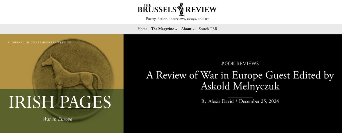 A very touching review of the "Irish Pages: War in Europe" by American book reviewer <a href="/AlexisLDavid/">Alexis David</a>, who also mentioned my essay "An Emigrant's Tale" there: thebrusselsreview.com/.../a-review-o…