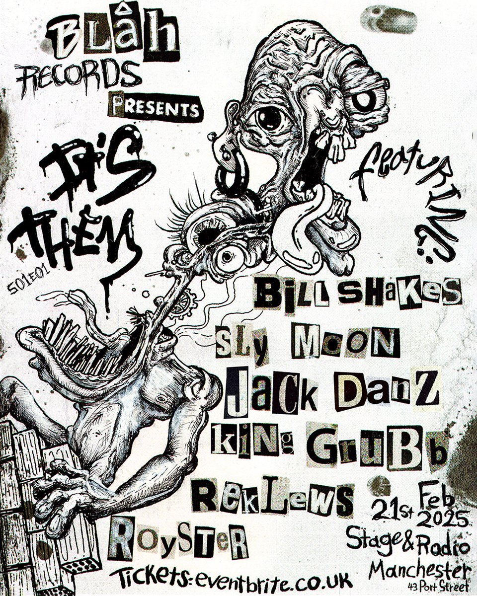 Blah Records presents: It’s Them! 
S01E01

A new series of live shows featuring a revolving, evolving line-up of artists.

The pilot episode will take place in Manchester @ Stage &amp; Radio. 

Tickets: linktr.ee/cotdblah

Where should we go next??