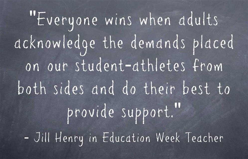 Love This! 

Shout out to all student athletes at all levels.  You should be praised and supported by all