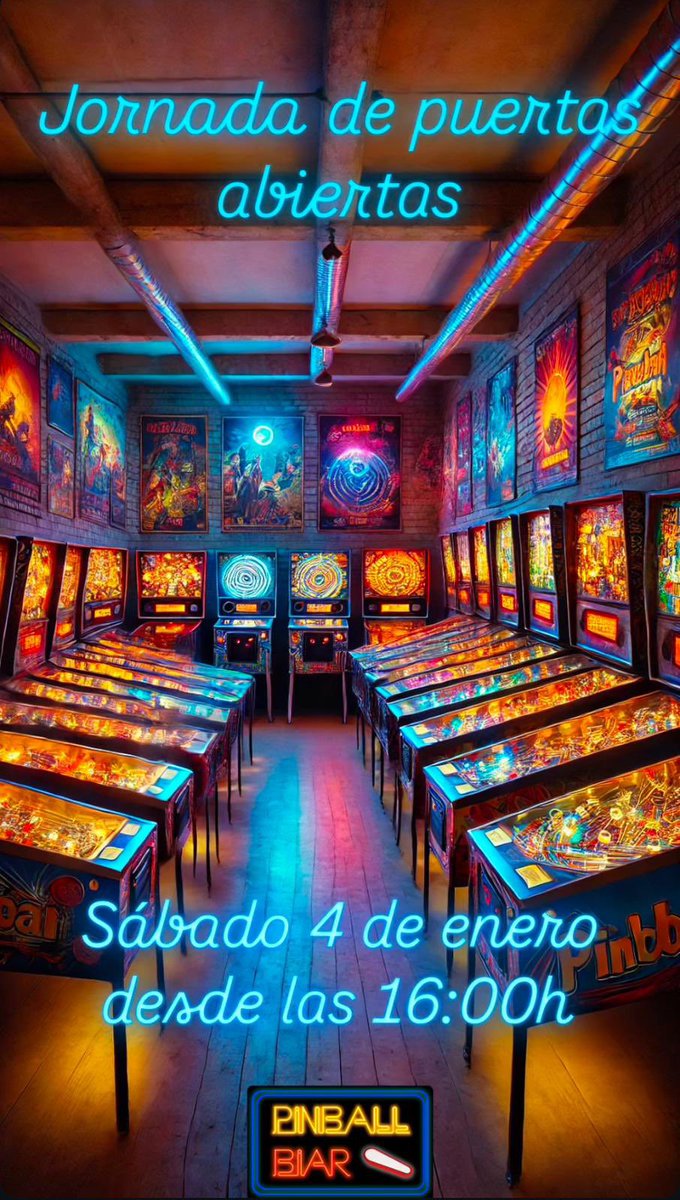 CDVideojuego's tweet photo. ¡Ojo! ¡Toma buena nota! 📢

¡Jornada de Puertas Abiertas en la Asociación @PinballBiar🤩!

🗓️ 4 de Enero
⏰ Desde las 16:00h
📍 Biar (Alicante)

¡Ve a conocerlos! Jugarás gratis a:

✅ Más de 80 Pinballs
✅ Desde 1950 hasta 2024
✅ En perfecto estado

¡Vas a Flipar! 🤪 https://t.co/FEVBY9t0s9