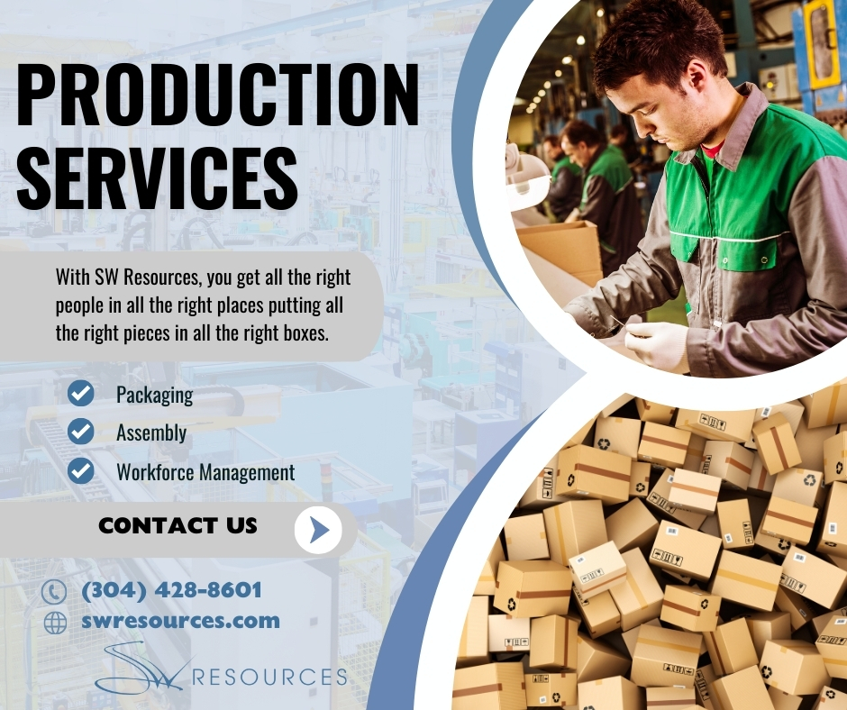 SWResources's tweet image. SW Resources' Production Services includes a variety of services, such as packaging, assembly, and workforce management. 📦

Contact us today at (304) 428-6344 or check out our website at swresources.com!

#SWResources #ProductionServices #Nonprofit