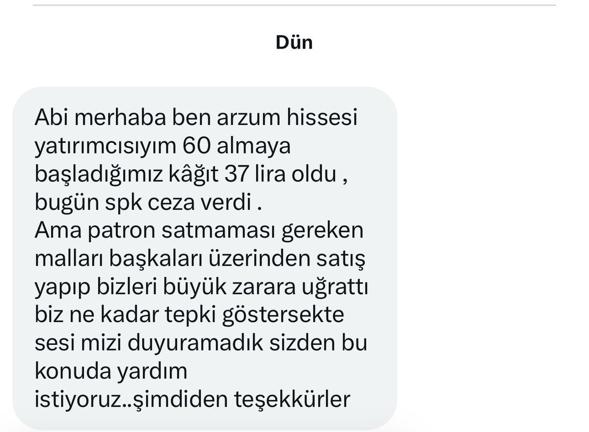 Arzum hissesinde bir şeyler olmuş