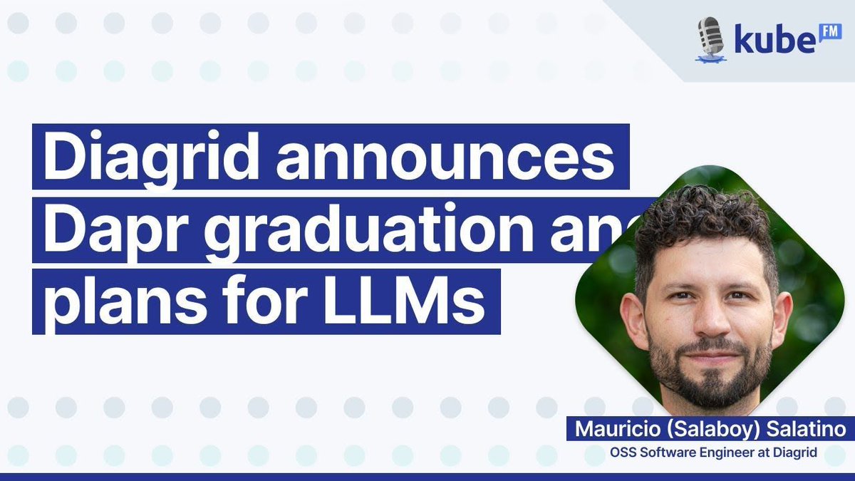 diagridio's tweet image. Simplify your #microservice journey with standardized APIs for pub/sub, workflows and more 🚀 Don't miss @salaboy's expert insights on the upcoming #Dapr 1.15 release, featuring Conversation API for #LLM integration.

🎥  bit.ly/4gk5Ozk
