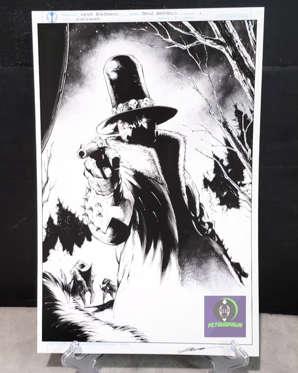 Did you know? <a href="/VikBogdanovic/">Viktor Bogdanovic</a> was the original artist for the deadly tales of the Gunslinger series with and some pages inked by <a href="/DHenriquesInks/">Daniel Henriques</a> !
I'm happy to show you an amazing original art from that cancelled version.

#viktorbogdanovic
#DanielHenriques
#gunslingerspawn
#spawn