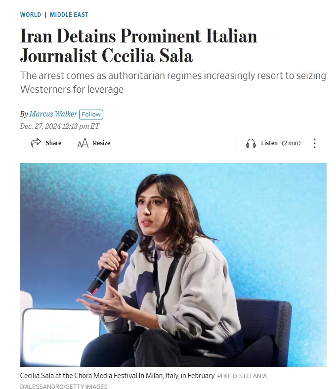 When a Hamas operative posing as a journalist dies in an Israeli strike, global outrage erupts, despite Israel repeatedly proving their ties to terrorism.

Meanwhile, journalist Cecilia Sala—a woman with zero links to terrorism—has just been kidnapped by Iran to silence her