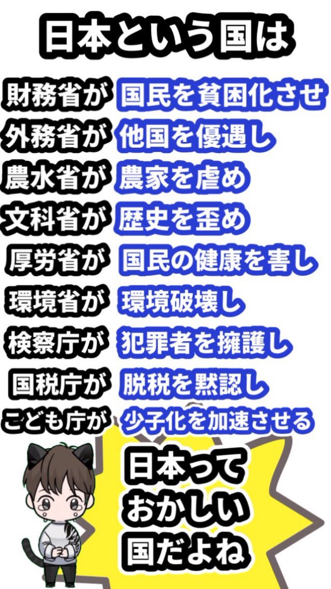 miwa_renrui's tweet photo. これが日本やねんな🔥👎👎

どうやったら変えれる⁉️

腐った奴らが
政治をやると省庁は
もっと腐るねんよ‼️‼️‼️

まともな政治を
やらせるしかないねん https://t.co/Ulfu3fkb20