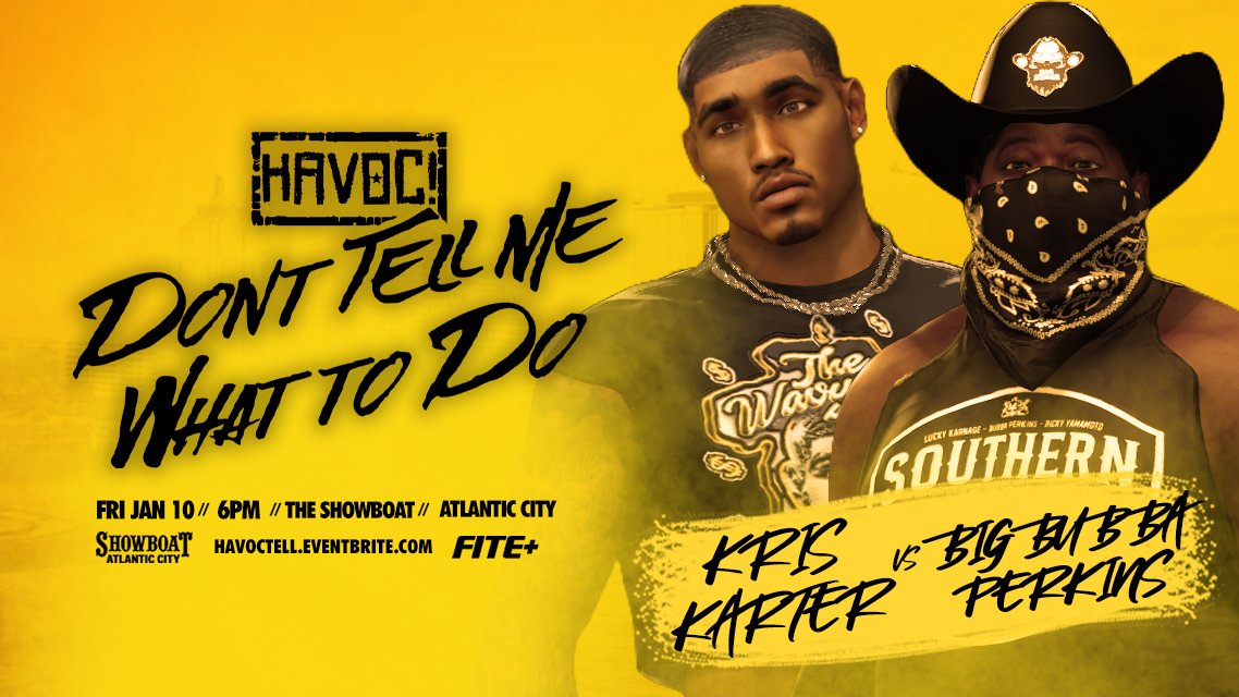 HavocPro2k's tweet photo. JUST SIGNED
@BubbaPerkins_ makes his HAVOC! Pro Debut in AC against 2Wavvy @KrisKarterWavy, What will happen? FIND OUT JANUARY 10th in ATLANTIC CITY, NEW JERSEY!!
#HAVOCDontTell https://t.co/Pljbz8ocYb
