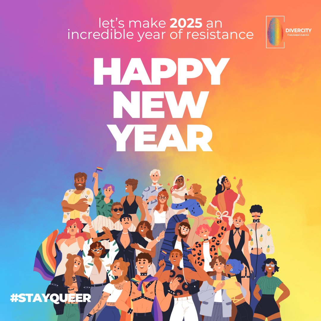DivercityN's tweet photo. Another year has gone by .
We want to thank everyone who joined our activities and stood by our side fighting for everyone's rights. We'll see you in 2025.w activities that we'll unveil along the way. 
📷 #StayQueer #ԲազմազանությունՀԿ #ԲՍՄԻՀԿ #DiverCityNGO #DCNGO https://t.co/allRKVstB7