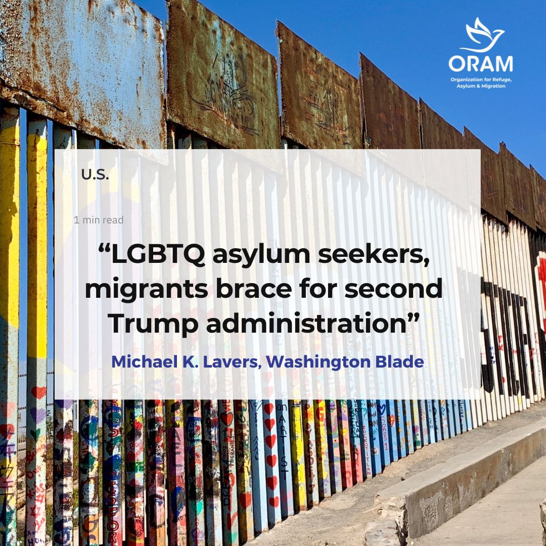 ORAMrefugee's tweet photo. ORAM’s Executive Director, Steve Roth, shared powerful insights in the @WashBlade about the risks LGBTIQ asylum seekers may face under the incoming Trump administration. https://t.co/1d75RUB3bN
Article by @mklavers81
#LGBTIQRefugees #LGBTIQRights #AsylumSeekers #LGBTQ https://t.co/dZKvvjovuH
