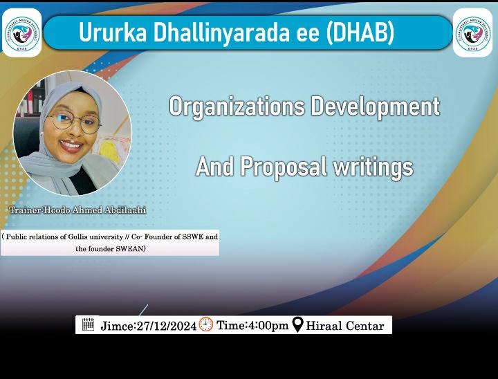 ysoh_2022's tweet photo. Organizations Development   and Proposal writings.   

Hoodo Ahmed Abadilaahi , ( Public relations of Gollis university // Co- Founder of SSWE and the founder SWEAN).

#dhalinyartaDHAB_2024. https://t.co/x6cQlhE6ki