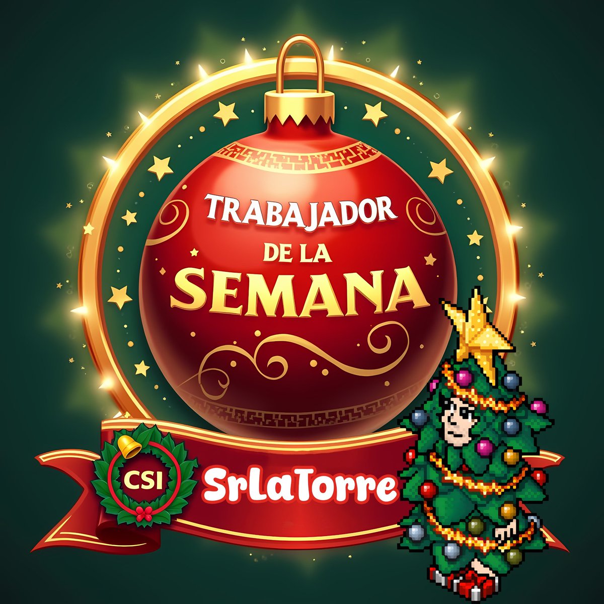 ¡Felicidades! Por su desempeño y compromiso con la agencia queremos felicitar a nuestro nuevo trabajador semanal anterior: SrLaTorre