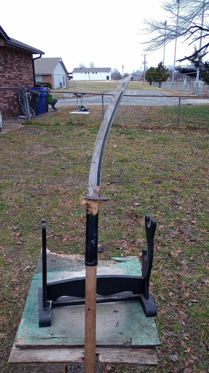 Df_Makes5544's tweet photo. This Japanese naginata I made 
#blacksmith #smithing #japanese #naginata https://t.co/BMulAyTzrG