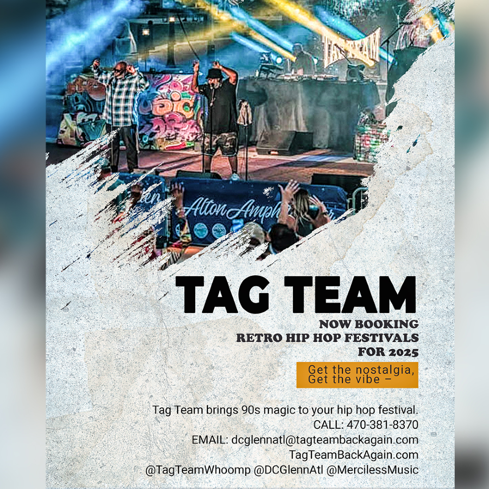 DC Glenn aka DC The Brain Supreme of Tag Team (@dcglennatl) on Twitter photo Tag Team is now booking for 2025! Bring the hit “Whoomp! (There It Is)” to your 90s hip-hop festival. Iconic crowd-pumping performances are guaranteed.
Call: 470-381-8370
Email: booking@tagteambackagain.com
tagteambackagain.com
#90sHipHopEvents #WhoompThereItIs #TagTeam Tag Team is now booking for 2025! Bring the hit “Whoomp! (There It Is)” to your 90s hip-hop festival. Iconic crowd-pumping performances are guaranteed.
Call: 470-381-8370
Email: booking@tagteambackagain.com
tagteambackagain.com
#90sHipHopEvents #WhoompThereItIs #TagTeam