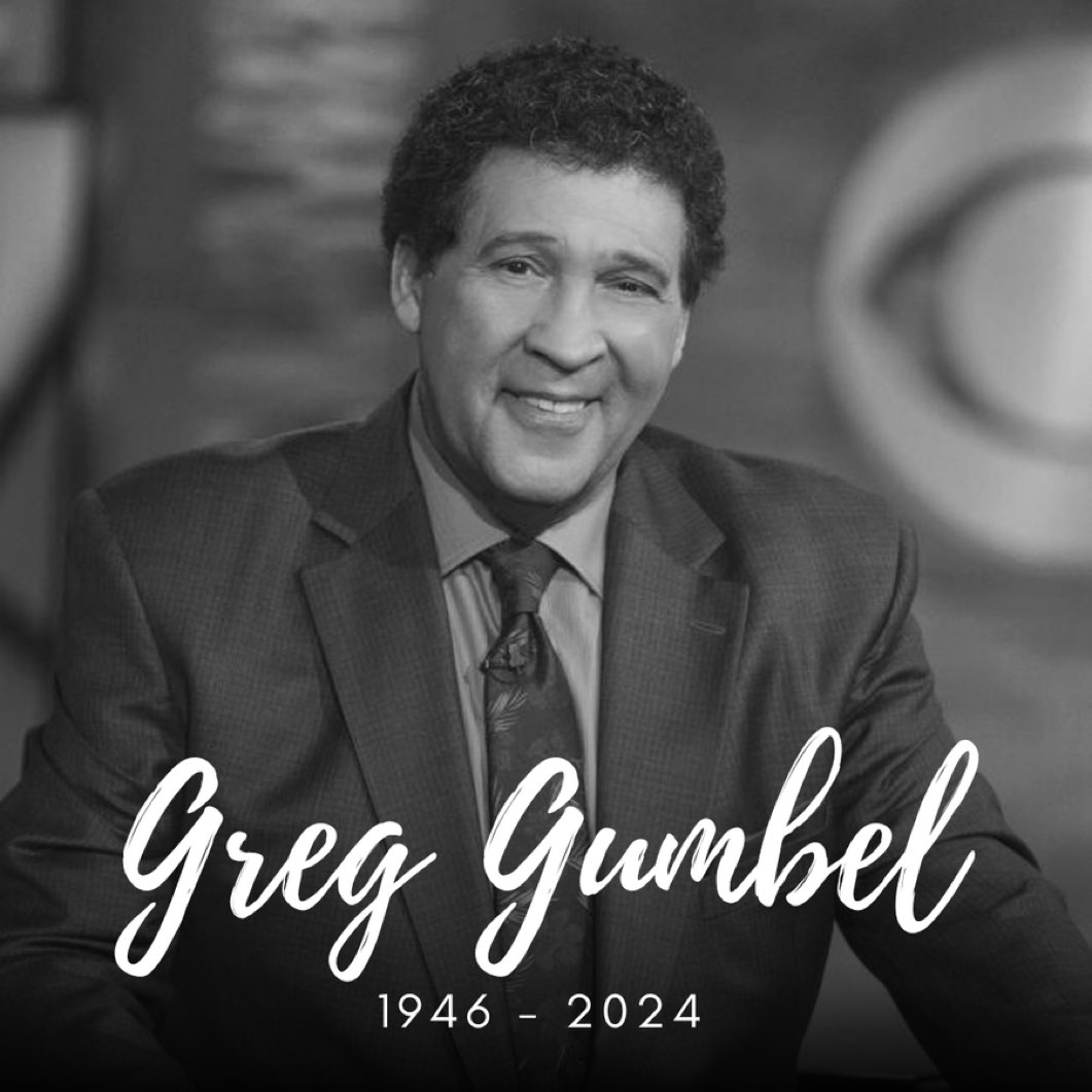 Awful news: Legendary NFL broadcaster Greg Gumbel has passed away.

💔

Greg was the host of College Basketball for many years and was the voice of the NFL on CBS. No one was classier and a true professional than Greg. 

Greg was only 78 years old.

AN ICON. REST EASY 🕊️🕊️🕊️