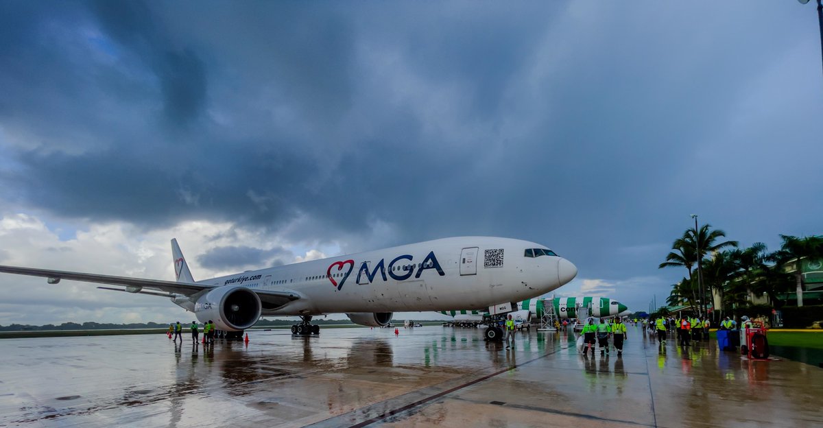 LaRomanaAirport's tweet photo. We at #LaRomanaAirport feel so Happy &amp; Excited to welcome first #SkyUp flight, operated by #MGA Airlines, arriving from Warsaw, Poland in its first commercial flight to #LaRomana! We appreciate the trust in our services. ✈✨⁣

⁣ https://t.co/cqwTK3mlsn