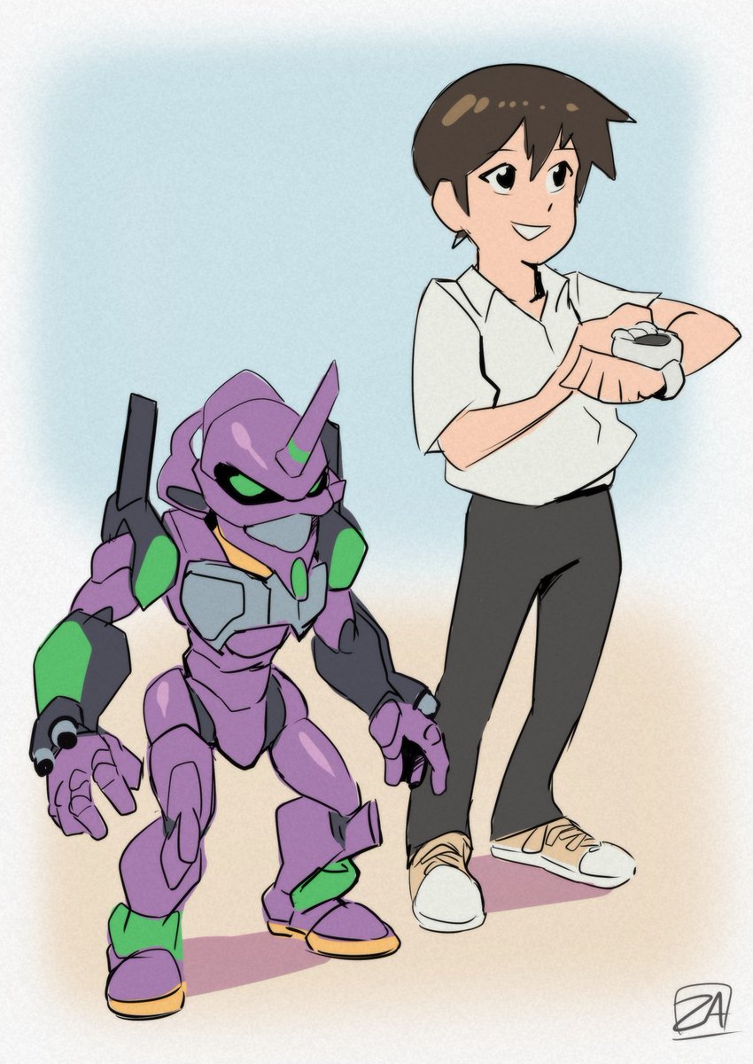 medabot style Shinji and unit 01