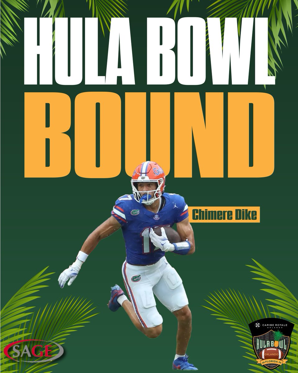 Hula Bowl (@hula_bowl) on Twitter photo Hula Bowl Bound! 👏🏼
<a href="/chimdk11/">Chimere Dike</a> has officially accepted his invite to the Caribe Royale Orlando 2025 Hula Bowl All-Star Game!
#GoGators | #HulaBowl2025 🏈
<a href="/GatorsFB/">Florida Gators Football</a> <a href="/SAGECards/">SAGE Collectibles</a> <a href="/cariberoyale/">Caribe Royale Orlando</a> <a href="/NFL/">NFL</a> <a href="/CoachScottFB/">Coach Scott Phillips</a> Hula Bowl Bound! 👏🏼
<a href="/chimdk11/">Chimere Dike</a> has officially accepted his invite to the Caribe Royale Orlando 2025 Hula Bowl All-Star Game!
#GoGators | #HulaBowl2025 🏈
<a href="/GatorsFB/">Florida Gators Football</a> <a href="/SAGECards/">SAGE Collectibles</a> <a href="/cariberoyale/">Caribe Royale Orlando</a> <a href="/NFL/">NFL</a> <a href="/CoachScottFB/">Coach Scott Phillips</a>